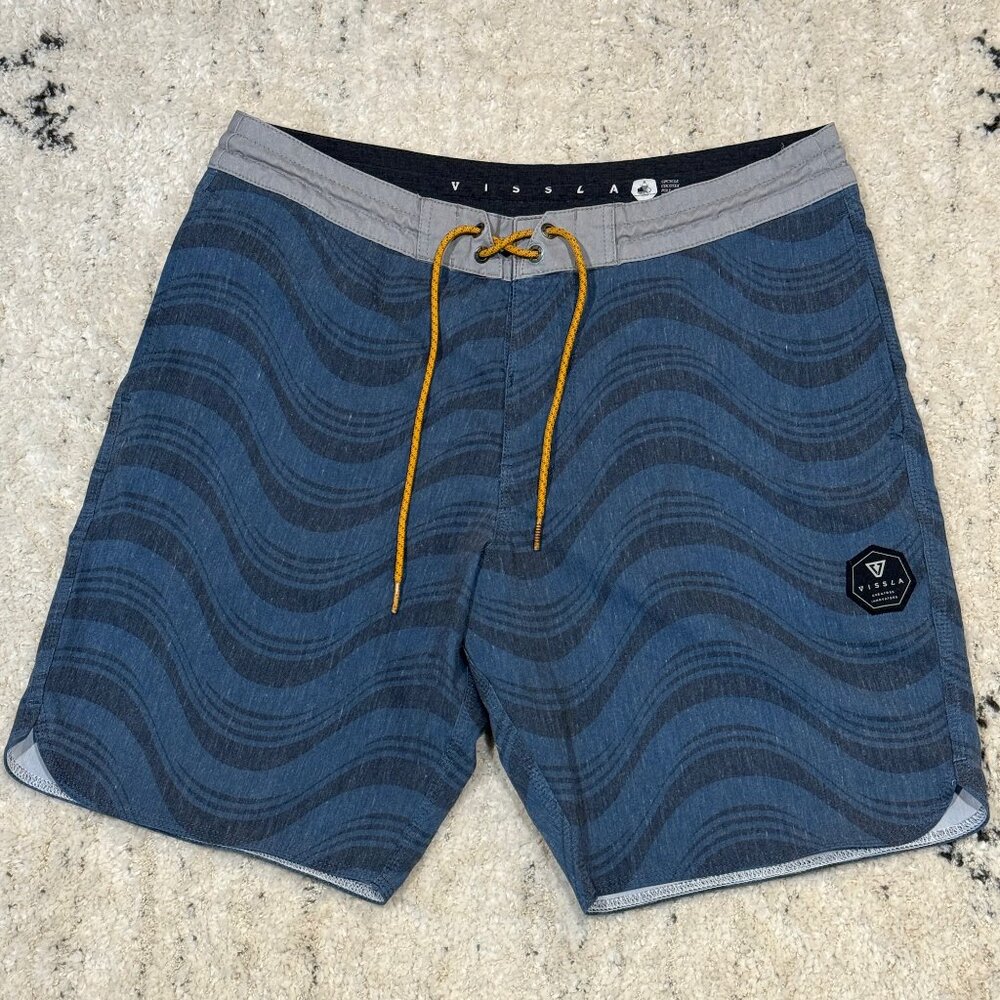 Men's VISSLA Board Shorts | SIZE 33 | Upcycle Poly-Cotton Stretch 18.5"